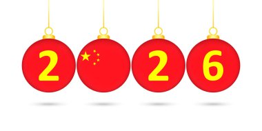 Çin Bayrağı Noel Baloları 2026 Dekorasyonu.