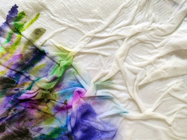 Abstrato Aquarela Pintado Mão Fundo Mancha Multicolor Tinta Guardanapo Branco — Fotografia de Stock