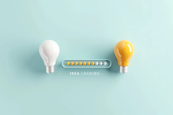 Idea Loading Loading Bar Almost Complete Idea Being Processed Light — Stock Photo, Image