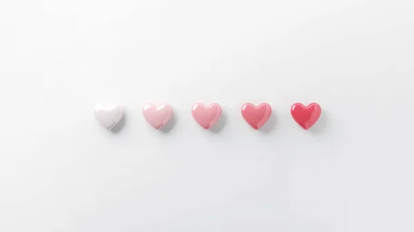 Minimális Gyűjtemény Szív Ikon Symbol Love Ikon Színátmenet Rózsaszín Fehér — Stock Fotó