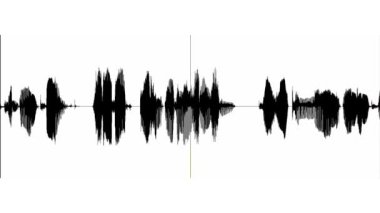 Soyut dalga hareket eşitleyicisi. Ses dalgası dengeleyici spektrum, Müzik Dengeleyici, Ses Görselleştirme. Soyut müzik ses dalgası veya izole edilmiş ses dalgası.