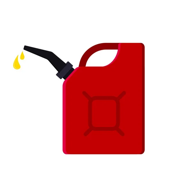 Bote Gas Lata Roja Combustible Tanque Combustible Imagen Vectorial — Vector de stock