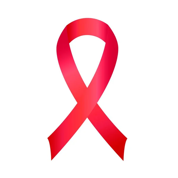 Red Ribbon Aids Fight Icon Hiv Infection Immunodeficiency Virus Vector — Stock Vector