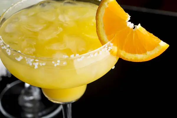Detail Orange Margarita Cocktail Tequila Triple Sec Orange Juice Crushed — Stock Photo, Image