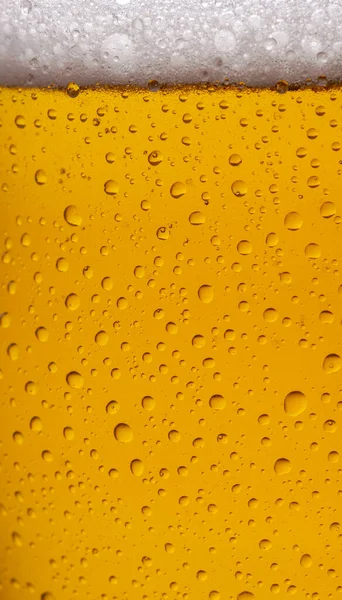 Macro Image Cold Wet Beer Glass Dew Condensate Water Droplets — Stock Photo, Image