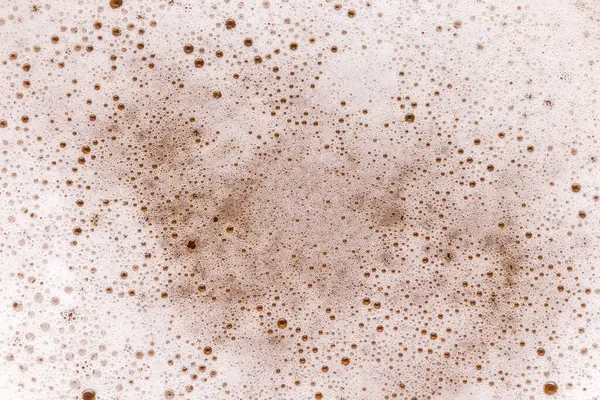 Top View Glass Cold Beer Macro Detail Froth Bubbles — Stock Photo, Image