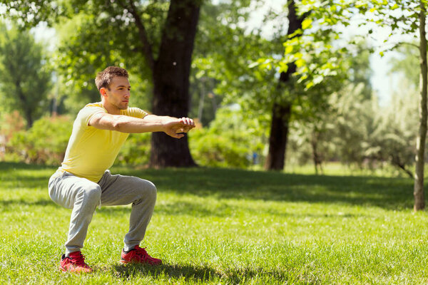 Athlete warming up before training