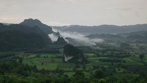 Time Lapse Beautiful Mountain View Phu Langka National Park Sunrise — Stockvideo
