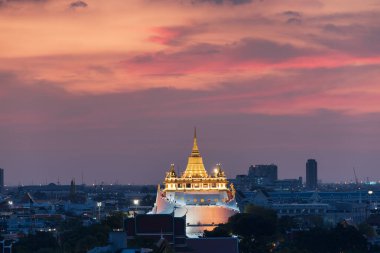 Golden Mount Temple (wat sraket rajavaravihara), Bangkok, thailand, Asia, landmark ve Tayland 'ın ünlü yeri
