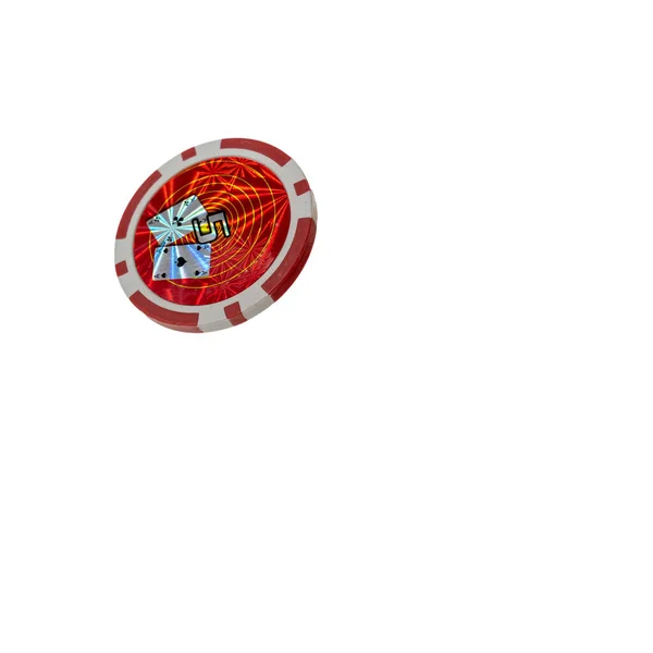 Изолированные Красные Фишки Казино Белом Фоне Наличные Таких Игр Покер — стоковое фото