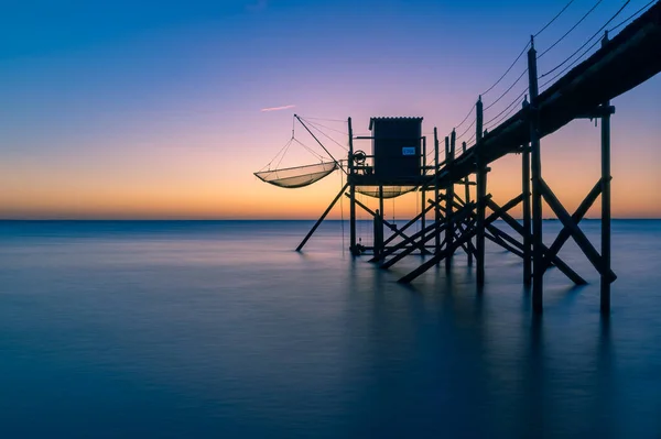 Rybářská Chata Pobřeží Atlantského Oceánu Při Západu Slunce Poblíž Rochelle — Stock fotografie
