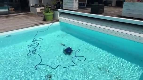 Podvodní Vysavač Robotické Čištění Podlahy Bazénu Bazén Čistič Robot Bazén — Stock video