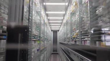 Bir eczane deposu ve bir robot el eczaneye uyuşturucu yerleştirip saklıyorlar..