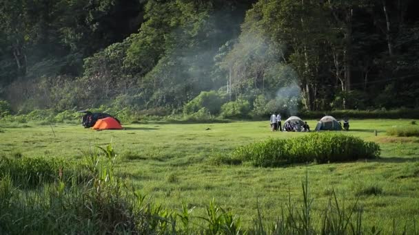Les Gens Campent Plein Air Près Lac Nord Bali Indonésie — Video