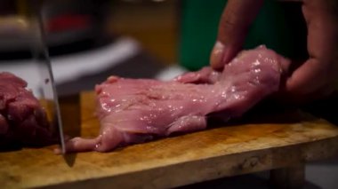 Dilimlenmiş et. Yüksek kaliteli FullHD görüntüler