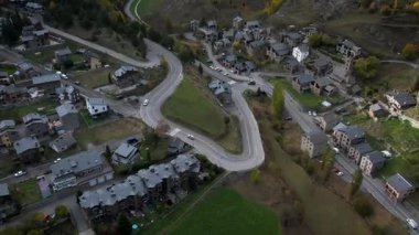Andorra 'daki Pal Town' da. Yüksek kalite 4k drone görüntüsü