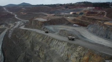 Endülüs İspanya 'sında Rio Tinto madeninin hava aracı görüntüsü. Yüksek kalite 4k görüntü