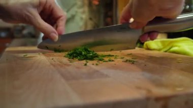 Ev hanımı evde balık güveci pişiriyor. Yüksek kalite 4k görüntü