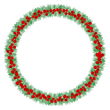Merry Christmas wreath for different decorating purposes. High quality illustration.