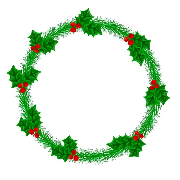 Merry Christmas Wreath Different Decorating Purposes High Quality Illustration — Stockfoto
