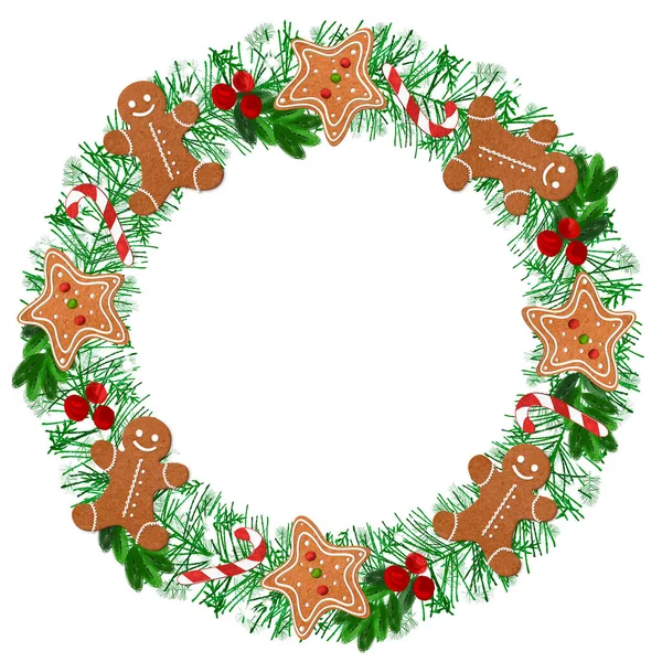 Merry Christmas Wreath Different Decorating Purposes High Quality Illustration — Stock Photo, Image