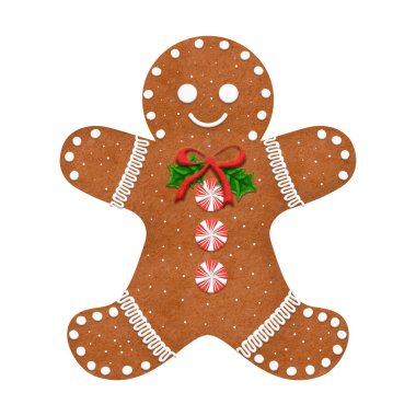 Farklı tatil tasarımları için tatlı Noel kurabiyeleri. Yüksek kaliteli illüstrasyon.