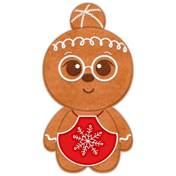 Cute Christmas Piernik Cookie Dla Różnych Projektów Świątecznych Wysokiej Jakości — Zdjęcie stockowe