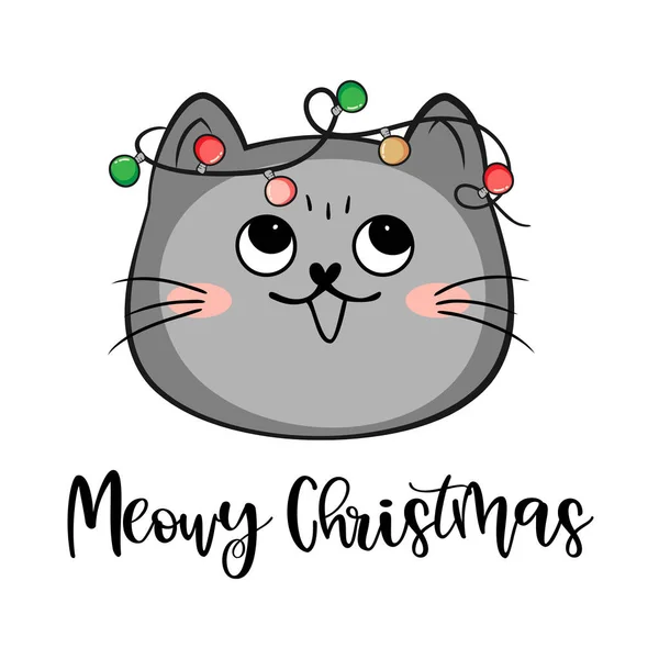 크리스마스와 디자인을 고양이 — 스톡 벡터