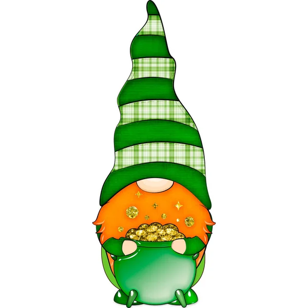 Happy Patricks Day Tfunny Gnome Illustration Den Feiertagen — Stockfoto