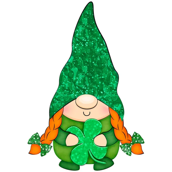 Joyeuse Patricks Day Gnome Drôle Illustration Vacances Stock — Photo
