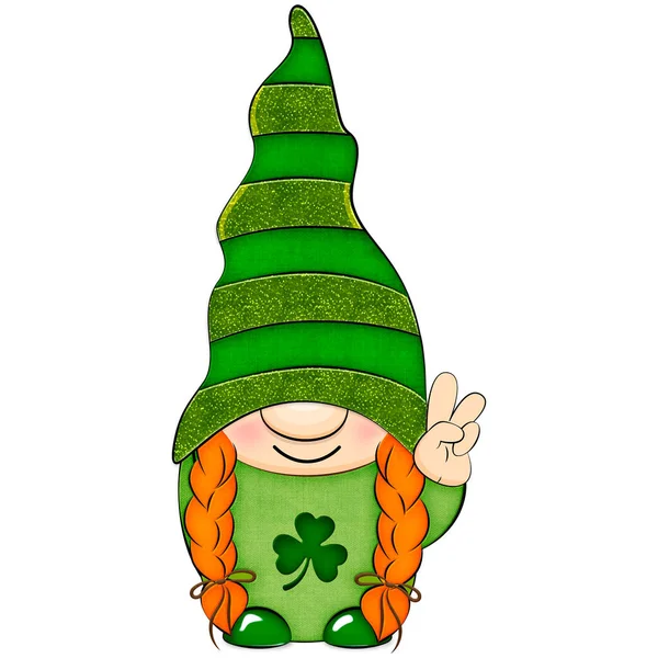 Happy Patricks Day Tfunny Gnome Stock Holiday Illustration — Stock Photo, Image