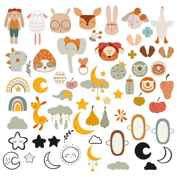 Ensemble Cliparts Pour Bébés Illustration Stock Vectoriel Collection Enfants — Image vectorielle