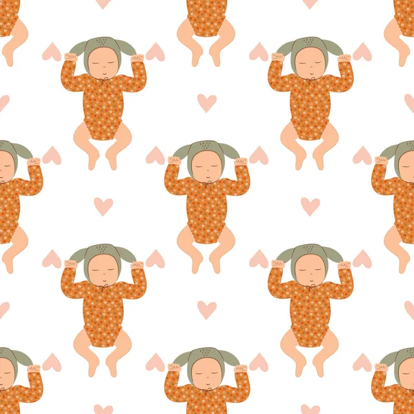 Cute Pola Mulus Bayi Untuk Pengaturan Pembibitan Ilustrasi Saham Vektor - Stok Vektor
