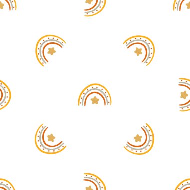 Bebek odası aranjmanı için şirin, kusursuz bir desen. Vektör stok illüstrasyonu. 