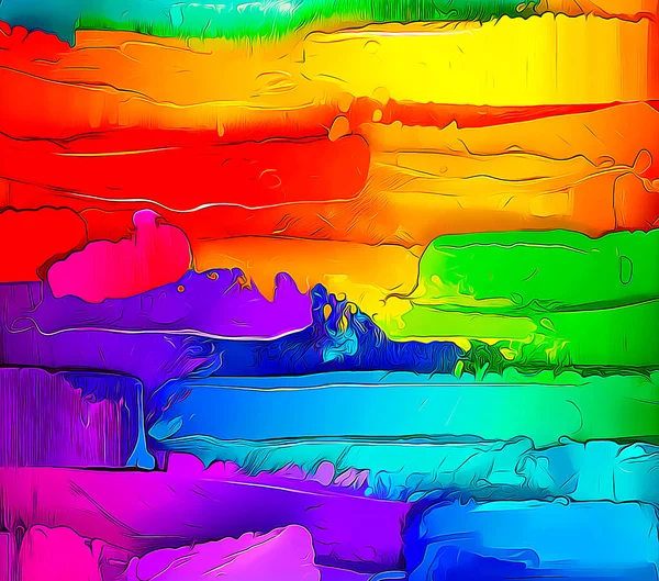 Abstrato Colorido Aquarela Arco Íris Fundo Estilo Cartoon Ilustração Alta — Fotografia de Stock