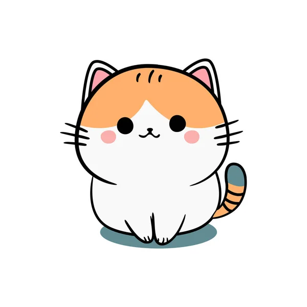 Cute Cat Kawaii Style Vector Stock Illustration — Stock Vector