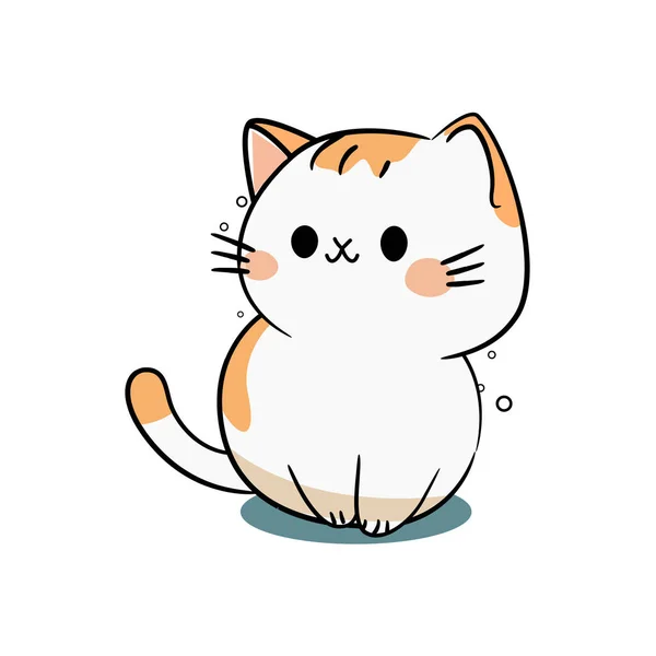 Cute Cat Kawaii Style Vector Stock Illustration — Stock Vector