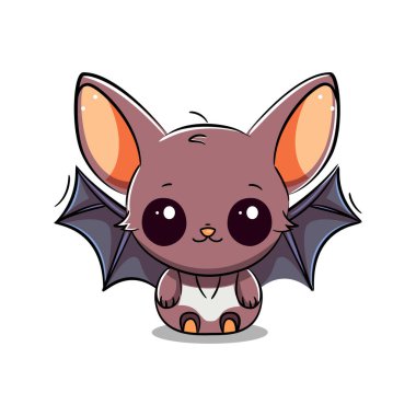 Cadılar bayramı bebek yarasası. Vektör stok illüstrasyonu.