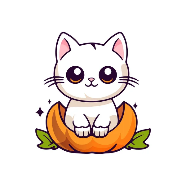 Halloween Cat Doodle Style Vector Stock Illustration — Archivo Imágenes Vectoriales