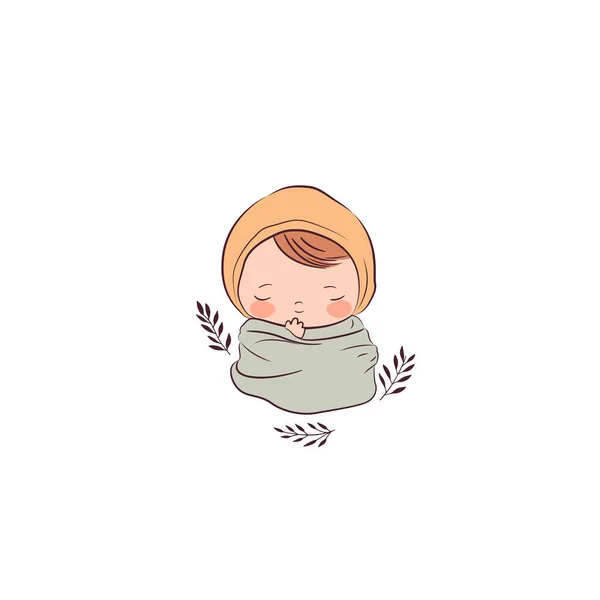 かわいい眠っている新生児セット ベクターストックイラスト — ストックベクタ