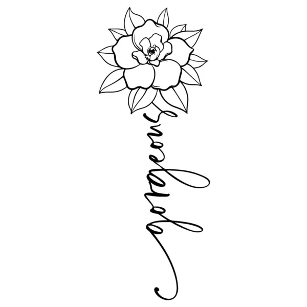 Handgezeichneter Wunderschöner Schriftzug Mit Blume Motivierende Moderne Kalligraphie Inspirierendes Handgeschriebenes — Stockvektor