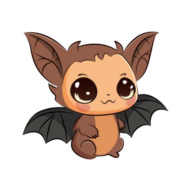 Cadılar bayramı bebek yarasası. Vektör stok illüstrasyonu.