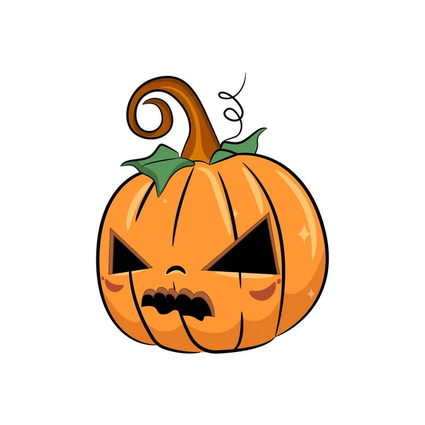 Feliz Calabaza Halloween Aislada Sobre Fondo Blanco Ilustración Stock Vectorial — Vector de stock