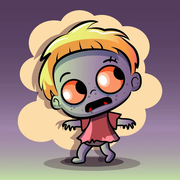 Leuke Zombie Halloween Karakter Voorraadillustratie Van Vectoren — Stockvector