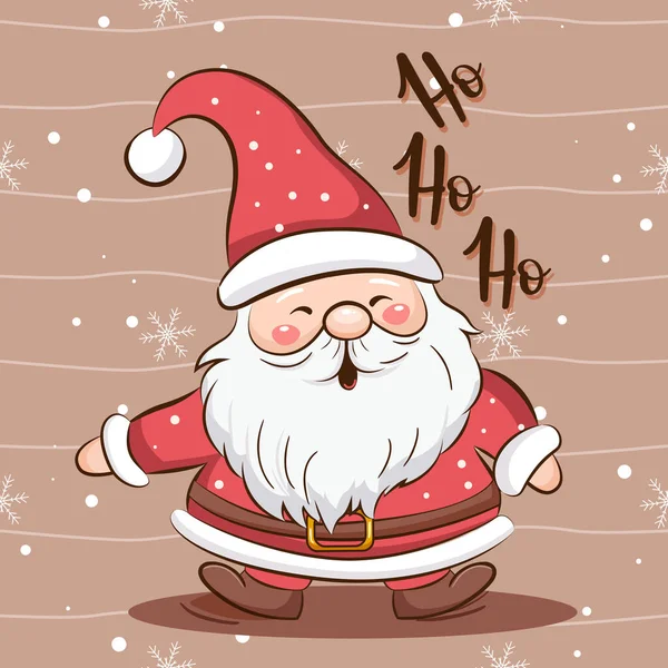 Feliz Navidad Tarjeta Felicitación Papá Noel Ilustración Stock Vectorial — Vector de stock