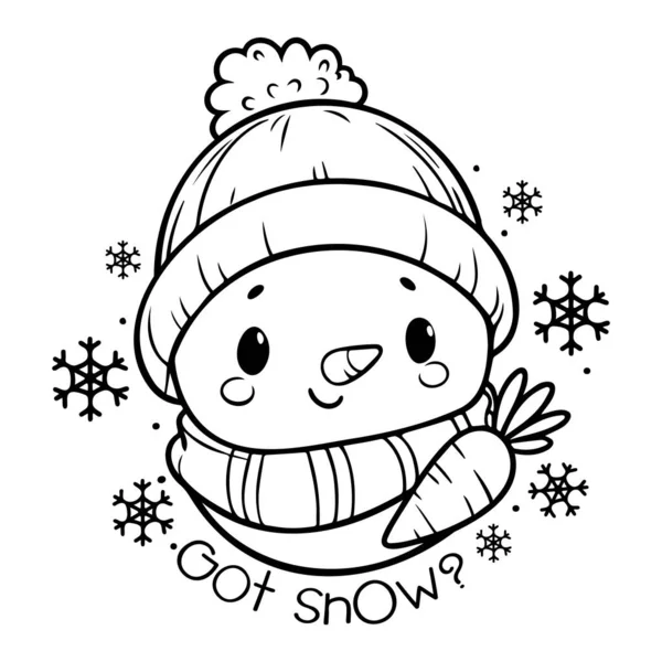 Snowman Målarbok För Barn Illustration Vektorbeståndet — Stock vektor