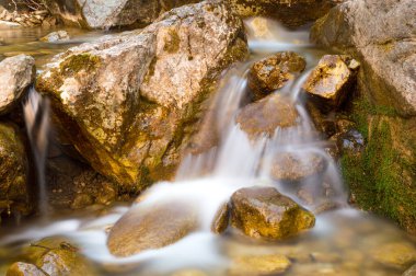 Mountain stream, lack or abundance of water and drought. Dry rivers.