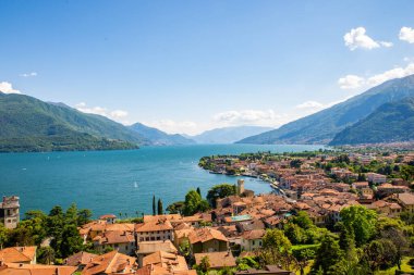 The town of Gravedona, on Lake Como, photographed on a summer day.