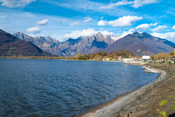 Pohled Jezero Como Vyfocené Colica Straně Jezera Lecco — Stock fotografie
