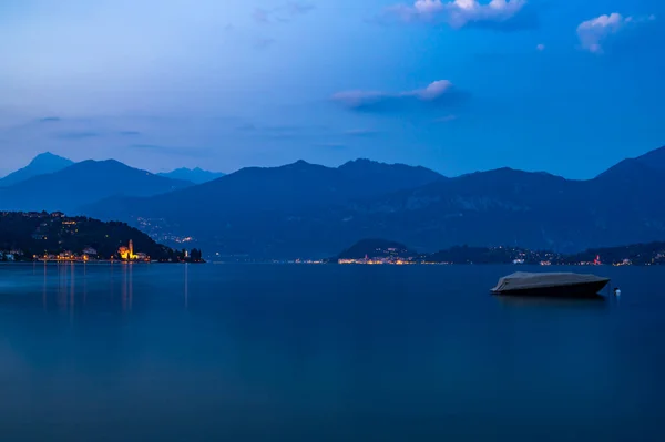 Jezero Como Tremezzina Bellagio Hory Nad Námi Soumraku — Stock fotografie